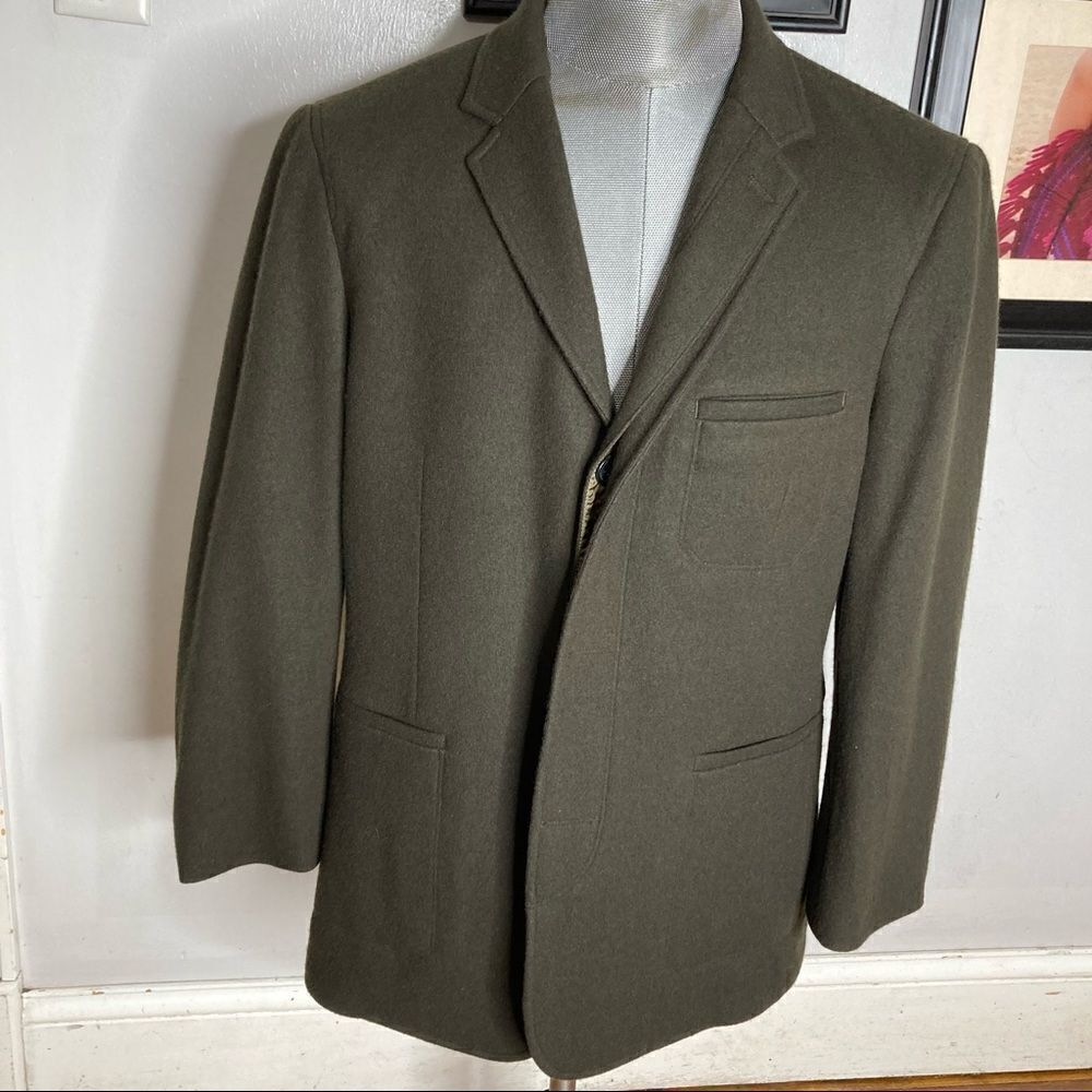 VINCE. Dark Olive Thick Winter Blazer Wool Jacket Overcoat Coat Mens Size 42‎